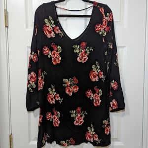 Full Tilt Long Sleeve Short Floral Dress